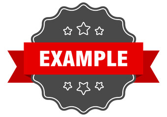 example red label. example isolated seal. example