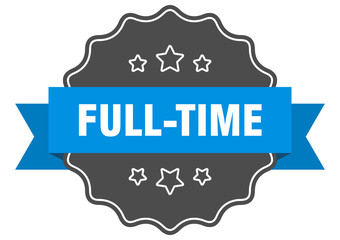 full-time blue label. full-time isolated seal. full-time