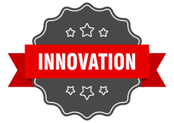 innovation red label. innovation isolated seal. innovation