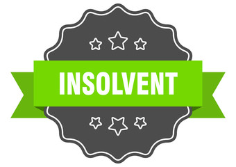 insolvent isolated seal. insolvent green label. insolvent