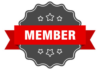 member red label. member isolated seal. member