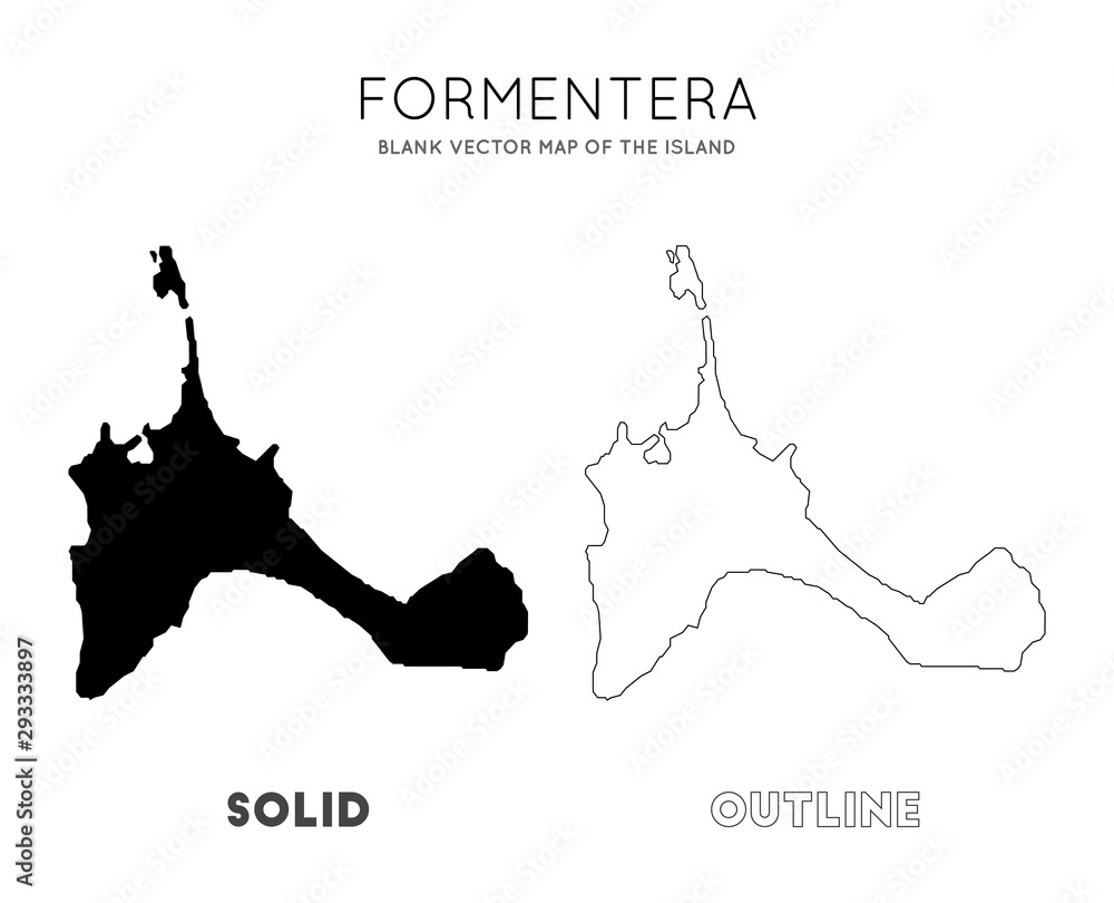 Poster formentera map. blank vector map of the island. borders of formentera for your infographic. vector i