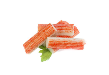 crab sticks group isolated on white background