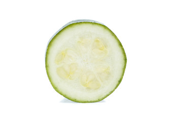 Fresh zucchini on white backgruond
