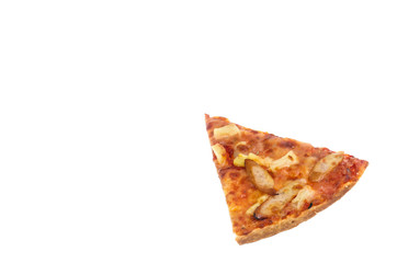 Slice of fresh pizza  isolated on white