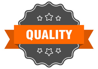 quality isolated seal. quality orange label. quality