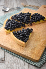 Blueberry tart slices and pieces