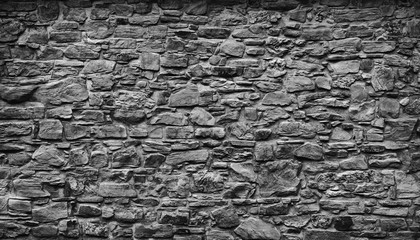Very old gray natural stone wall