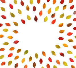 秋 紅葉背景素材（水彩色鉛筆）