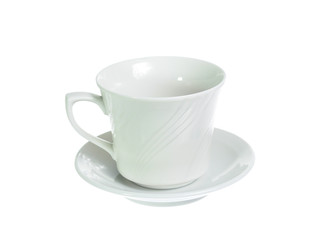 Empty coffee cup isolated on white background