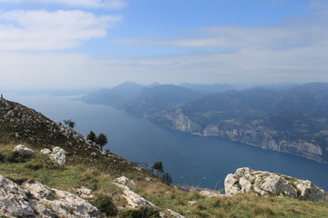 Fototapeta premium View from the mountain to the lake