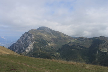 Lawn and greenery high in the mountains