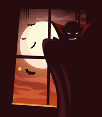 Halloween vampire vector design icon - obrazy, fototapety, plakaty