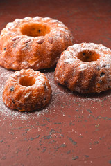 Three Kouglof with raisins and rum