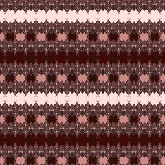 Seamless pattern horizontal ornament in pink, brown and burgundy color.