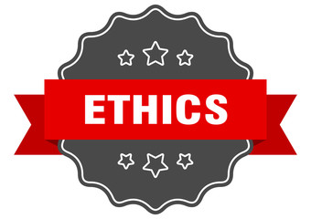 ethics red label. ethics isolated seal. ethics