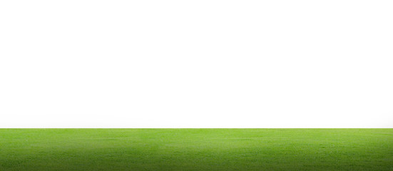 Green grass field isolated on white background with clipping path.