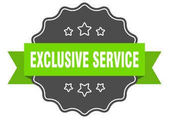 exclusive service isolated seal. exclusive service green label. exclusive service