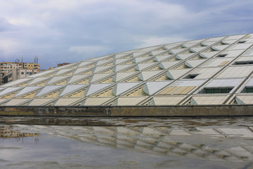aerial view of the Alexandria library