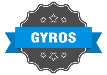 gyros blue label. gyros isolated seal. gyros