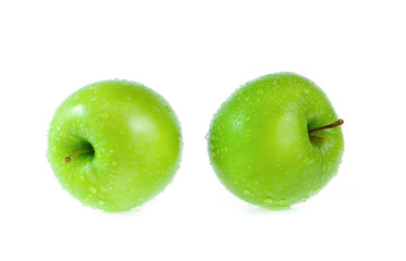 green apples isolated on white background