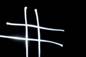 Freezelight. Drawing with light in the dark. Shooting at long exposure.