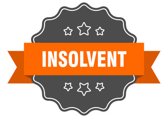 insolvent isolated seal. insolvent orange label. insolvent