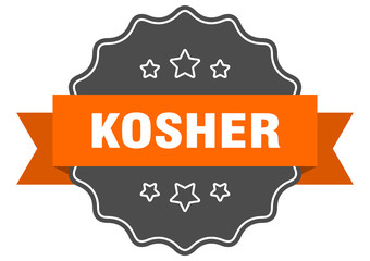 kosher isolated seal. kosher orange label. kosher