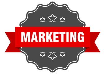 marketing red label. marketing isolated seal. marketing