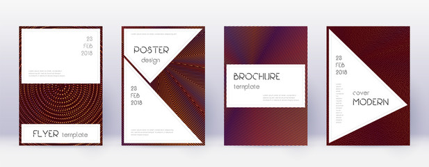 Stylish brochure design template set. Orange abstr