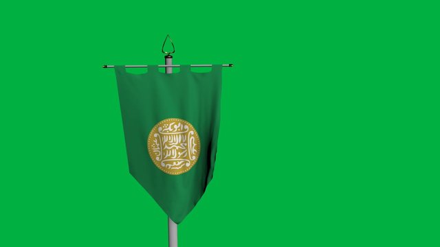 Rohingya Waving Flag on Wind on Green Screen or Chroma Key background. 1920 x 1080 Animation