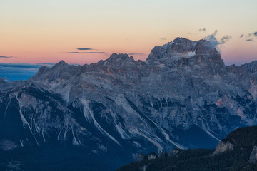 Obraz premium Mountain at sunrise, Dolomites, Italy