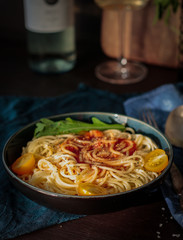 Italian pasta with tomato sauce