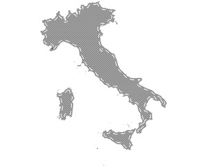 Karte von Italien auf feinem Gewebe