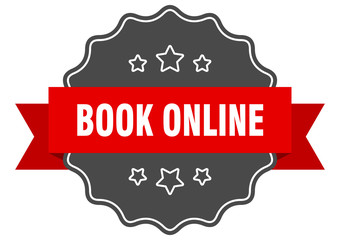 book online red label. book online isolated seal. book online