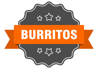 burritos isolated seal. burritos orange label. burritos