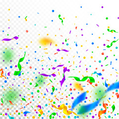 Streamers and confetti. Festive tinsel and foil ri