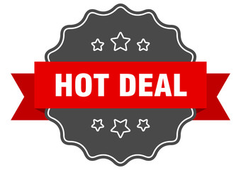 hot deal red label. hot deal isolated seal. hot deal