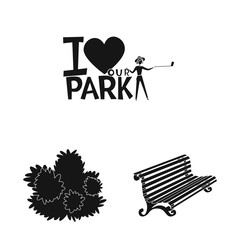 Vector illustration of public and relaxation symbol. Collection of public and park stock vector illustration.