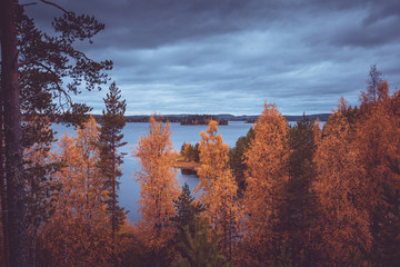 Autumn landscape from Sotkamo, Finland.