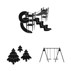 Isolated object of public and relaxation sign. Collection of public and park stock symbol for web.