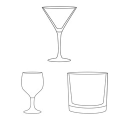 Vector illustration of dishes and container sign. Set of dishes and glassware vector icon for stock.