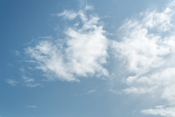 White clouds in a blue sky