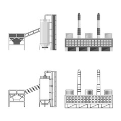 Obraz premium Vector design of production and structure logo. Set of production and technology vector icon for stock.