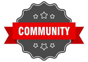 Obraz premium community red label. community isolated seal. community