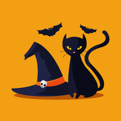 Halloween cat cartoon vector design