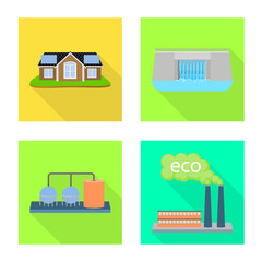 Vector design of technology and organic icon. Collection of technology and alternative stock symbol for web.