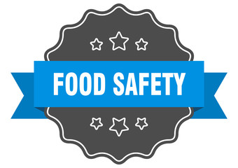 food safety blue label. food safety isolated seal. food safety