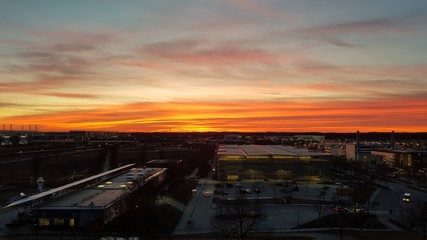Sunset near Munich in Germany