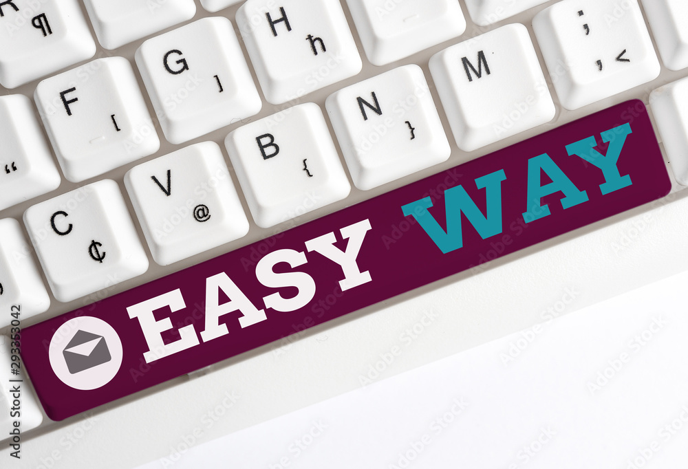 Poster conceptual hand writing showing easy way. concept meaning making hard decision between two less and 